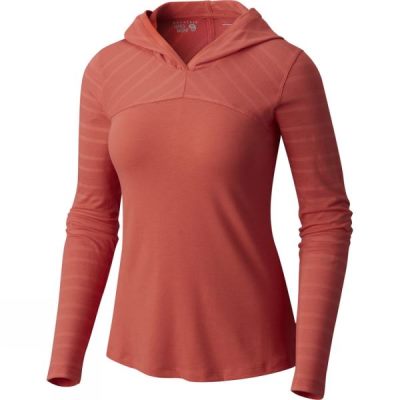 Fleece Mountain Hardwear Butterlicious Stripe Manga Larga Half Zip Mujer - Rojas - Chile OGN847602